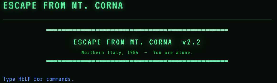Escape from Mount Corna